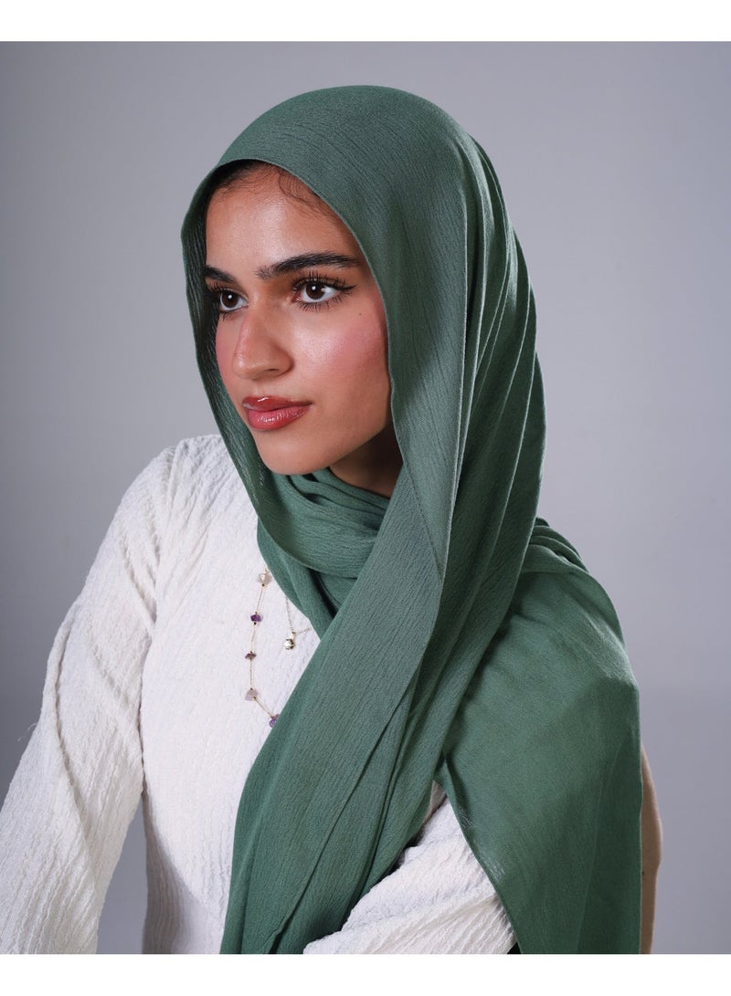 Lavezzi Cotton Sponge Modal Hijab for Women – Soft Breathable Head Scarf – Elegant Modest Fashion Head Wrap (Olive Green) - Image 3